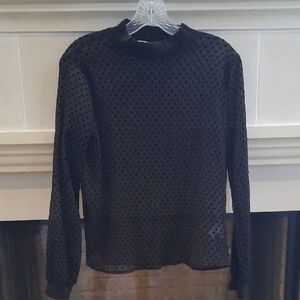 Zara Black Textured Women's Blouse